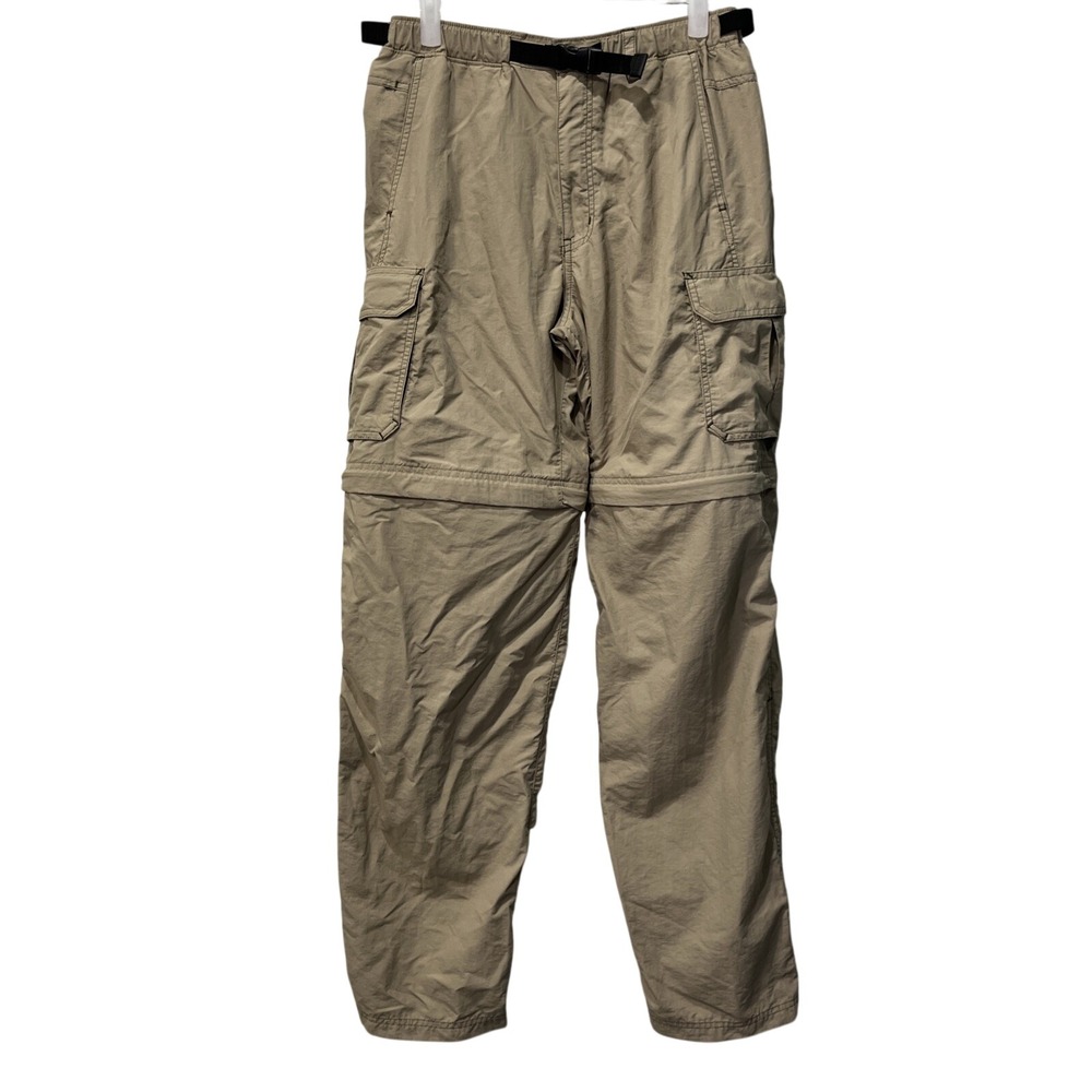 REI Cargo Pants Mens Medium x 34 Tan Sahara Convertible UPF 50 Nylon Hiking Belt